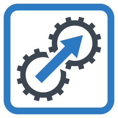 Dişli Tümleştirme düz vektör simgesi