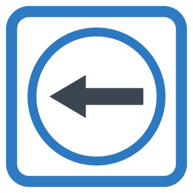 Sol yönlü ok düz vektör simgesi