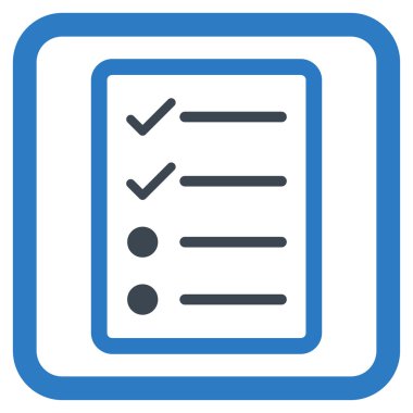 Denetim listesi sayfa düz vektör simgesi