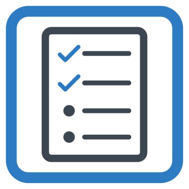 Denetim listesi sayfa düz vektör simgesi