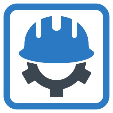 Geliştirme kask düz vektör simgesi