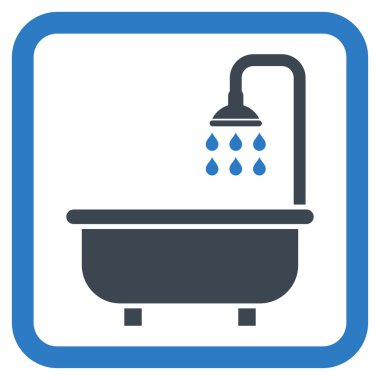 Duş banyo düz vektör simgesi