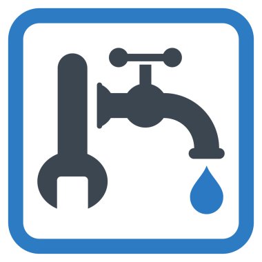 Sıhhi tesisat düz vektör simgesi