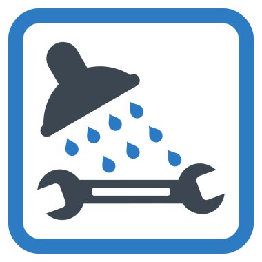 Duş sıhhi tesisat düz vektör simgesi