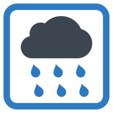 Yağmur bulutu düz vektör simgesi