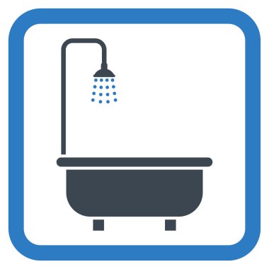 Duş banyo düz vektör simgesi