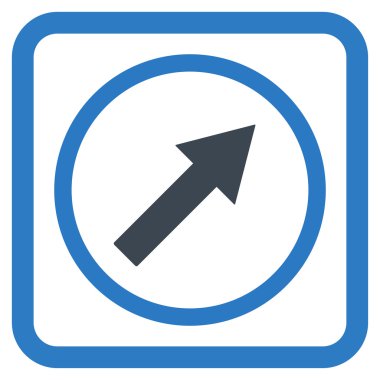 Yukarı sağ yuvarlak ok düz vektör simgesi