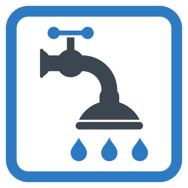 Duş musluk düz vektör simgesi