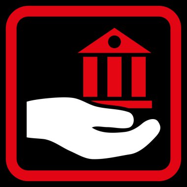 Banka hizmet düz vektör simgesi