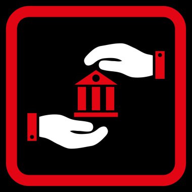 Banka hizmet düz vektör simgesi