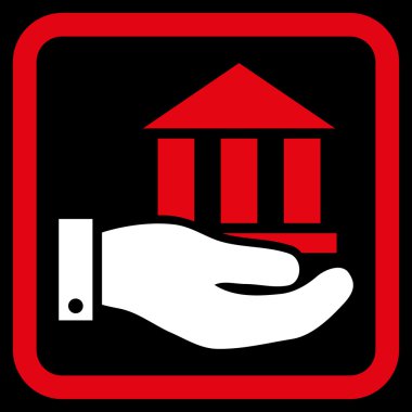 Banka hizmet düz vektör simgesi