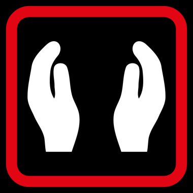 Bakım el düz vektör simgesi