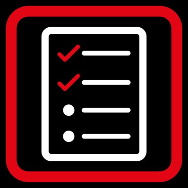 Denetim listesi sayfa düz vektör simgesi