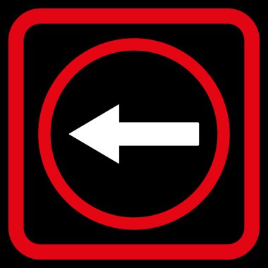 Sol yönlü ok düz vektör simgesi