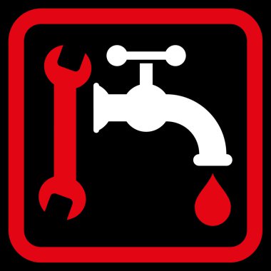 Sıhhi tesisat düz vektör simgesi