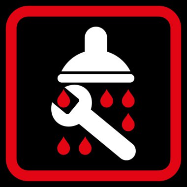 Duş sıhhi tesisat düz vektör simgesi