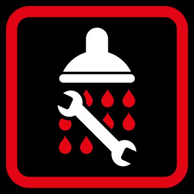 Duş sıhhi tesisat düz vektör simgesi