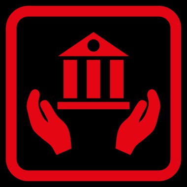 Banka hizmet düz vektör simgesi