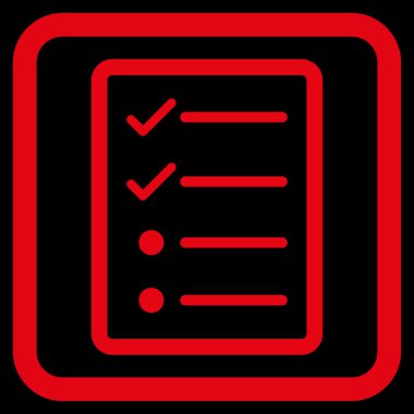 Denetim listesi sayfa düz vektör simgesi