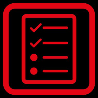 Denetim listesi sayfa düz vektör simgesi