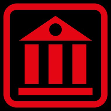 Banka Binası düz vektör simgesi