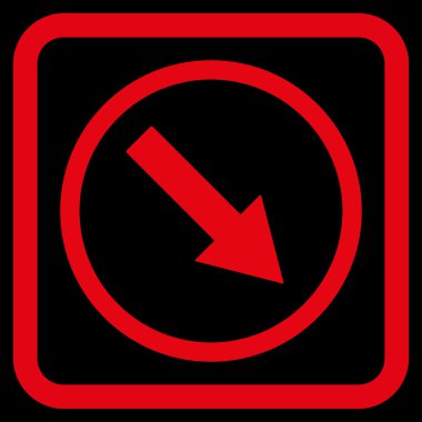 Aşağı doğru yuvarlak ok düz vektör simgesi