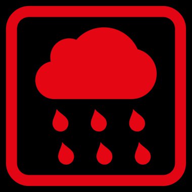 Yağmur bulutu düz vektör simgesi