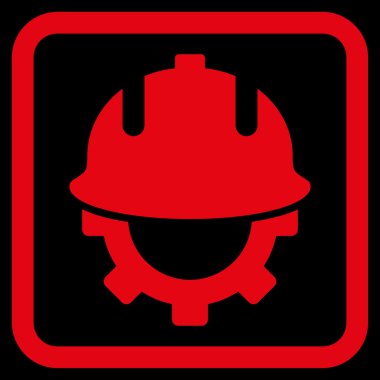 Geliştirme kask düz vektör simgesi