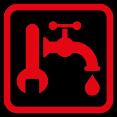 Sıhhi tesisat düz vektör simgesi