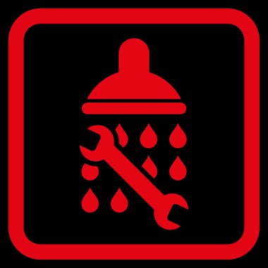 Duş sıhhi tesisat düz vektör simgesi