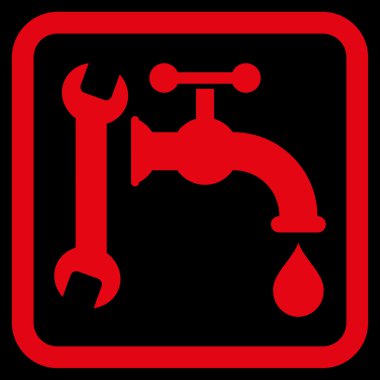 Sıhhi tesisat düz vektör simgesi