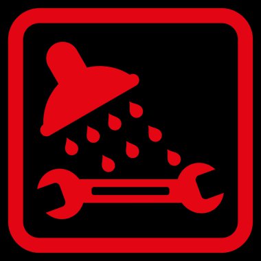 Duş sıhhi tesisat düz vektör simgesi