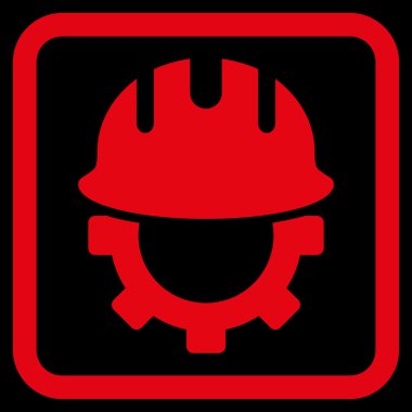 Geliştirme işçisi düz vektör simgesi