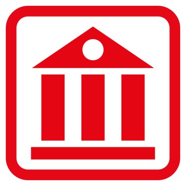 Banka Binası düz vektör simgesi