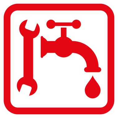 Sıhhi tesisat düz vektör simgesi