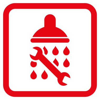 Duş sıhhi tesisat düz vektör simgesi