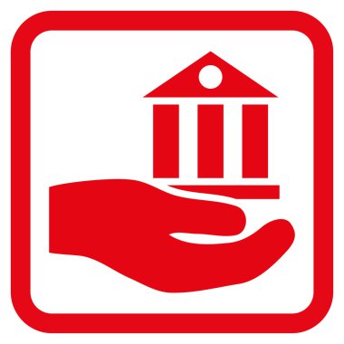 Banka hizmet düz vektör simgesi