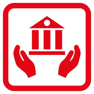 Banka hizmet düz vektör simgesi