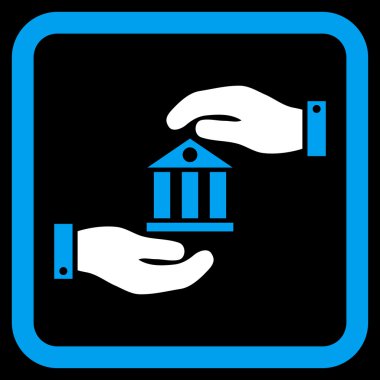 Banka hizmet düz vektör simgesi