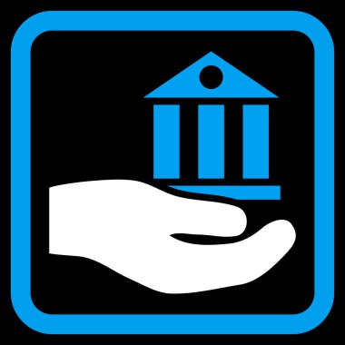 Banka hizmet düz vektör simgesi