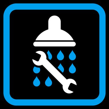 Duş sıhhi tesisat düz vektör simgesi