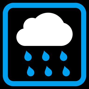 Yağmur bulutu düz vektör simgesi