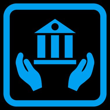 Banka hizmet düz vektör simgesi