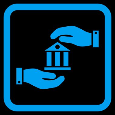 Banka hizmet düz vektör simgesi