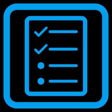 Denetim listesi sayfa düz vektör simgesi