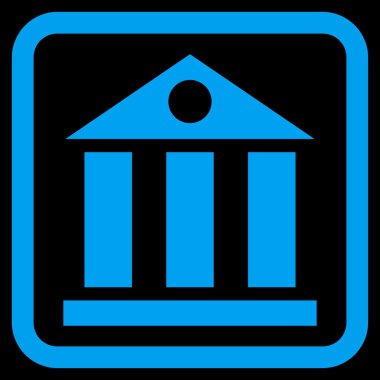 Banka Binası düz vektör simgesi