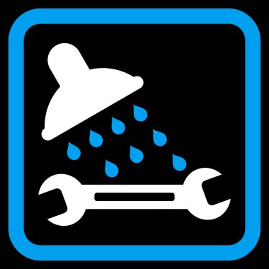 Duş sıhhi tesisat düz vektör simgesi