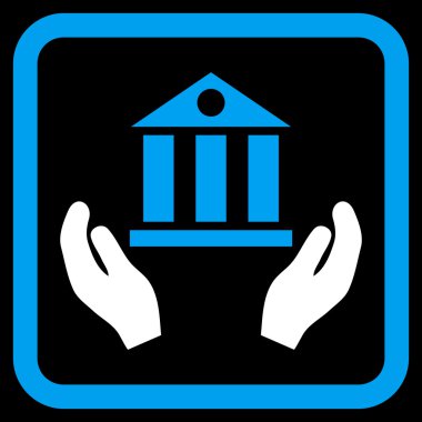 Banka hizmet düz vektör simgesi