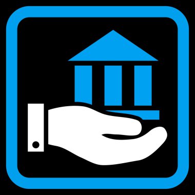 Banka hizmet düz vektör simgesi