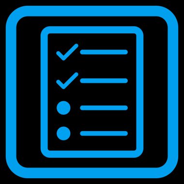 Denetim listesi sayfa düz vektör simgesi